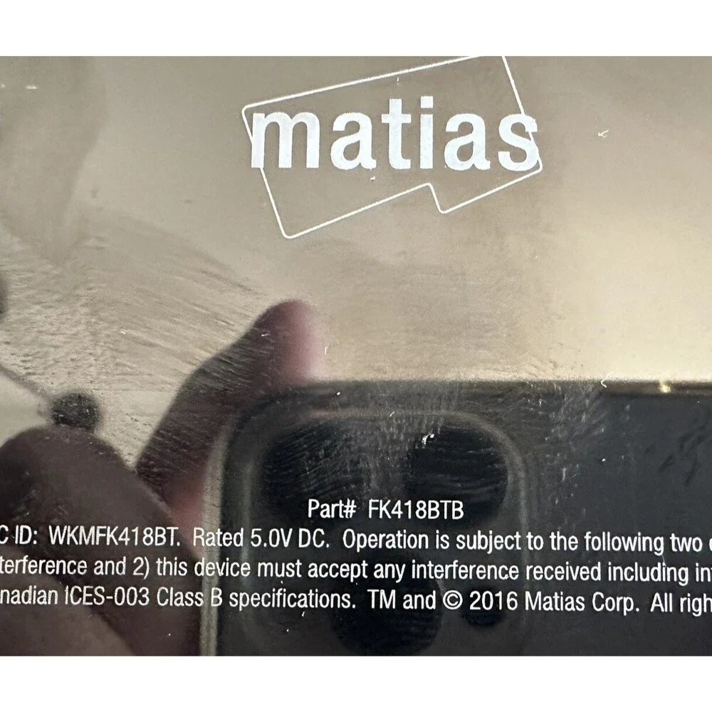 Matias Bluetooth Wireless Aluminum Keyboard FK418BTB